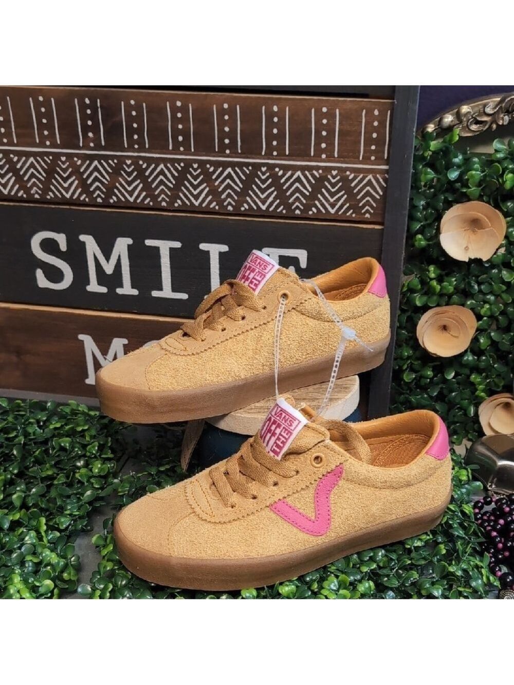 Sassy Suede & Popn Pink Leather Ladies Vans - Picture 12 of 14